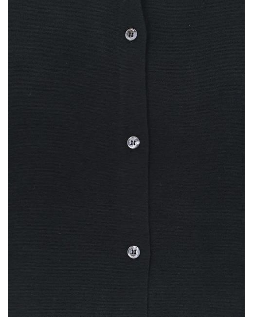 Aspesi Blue Button-Down Polo-Collar Cardigan