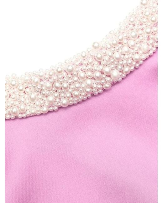 Self-Portrait Pink Round-Neck Mini Dress