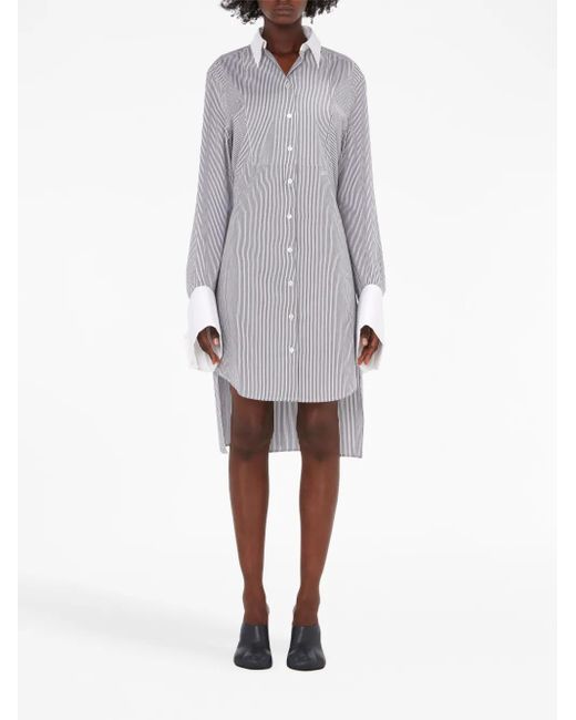 J.W. Anderson Gray Striped Cotton Shirt Dress