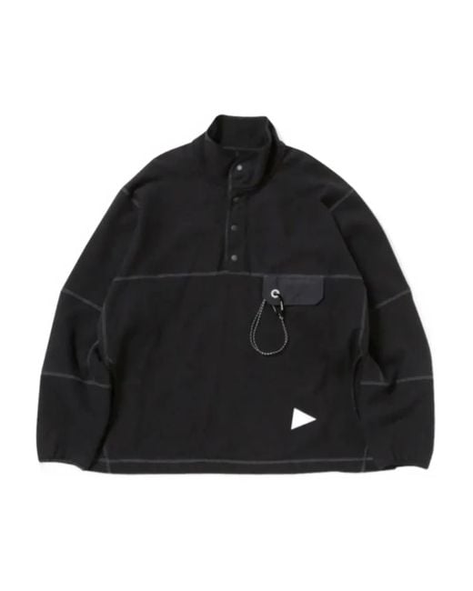 Maglione Con Taschino di And Wander in Black da Uomo