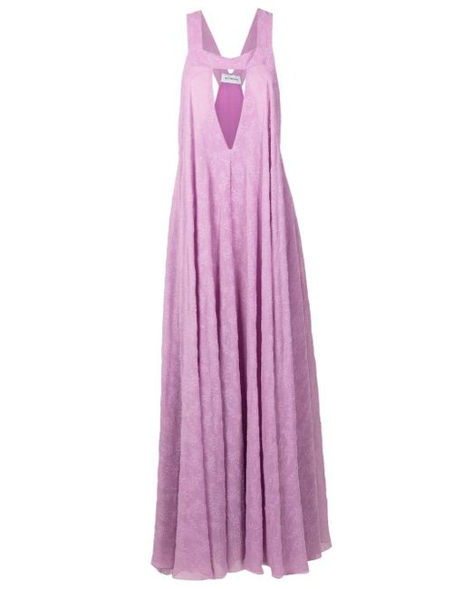 Olympiah Purple Plunging V-neck Gown