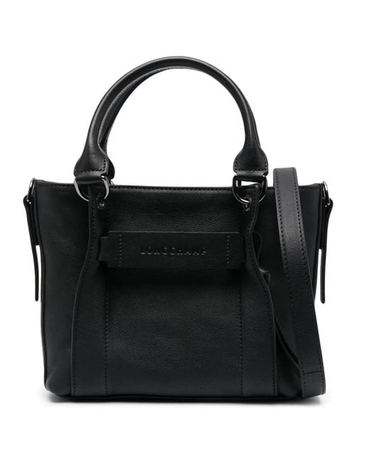 Longchamp Black Small 3D Tote Bag