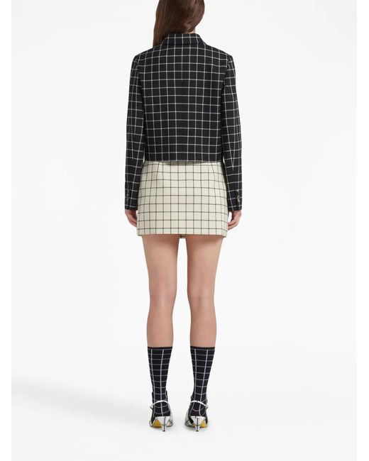 Marni Geruite Mini-Rok in het Natural