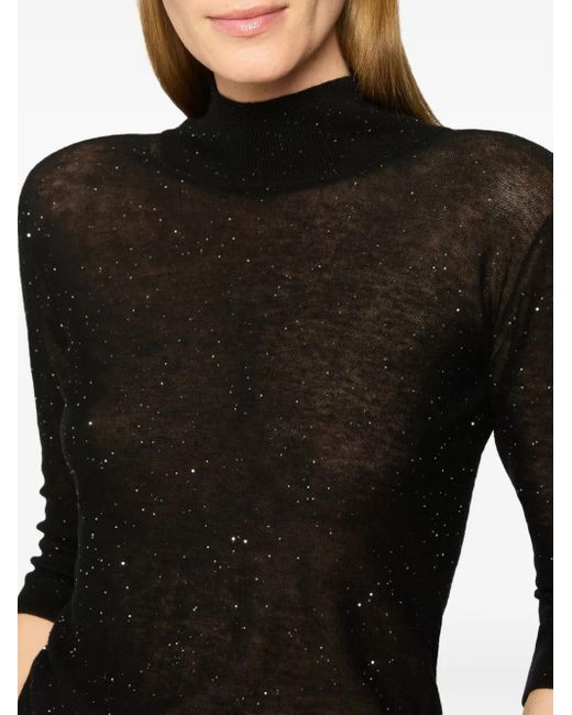 Genny Black Sequin-Embellished Top