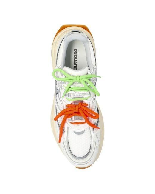 DSquared² White Sprinter Lace-Up Sneakers for men