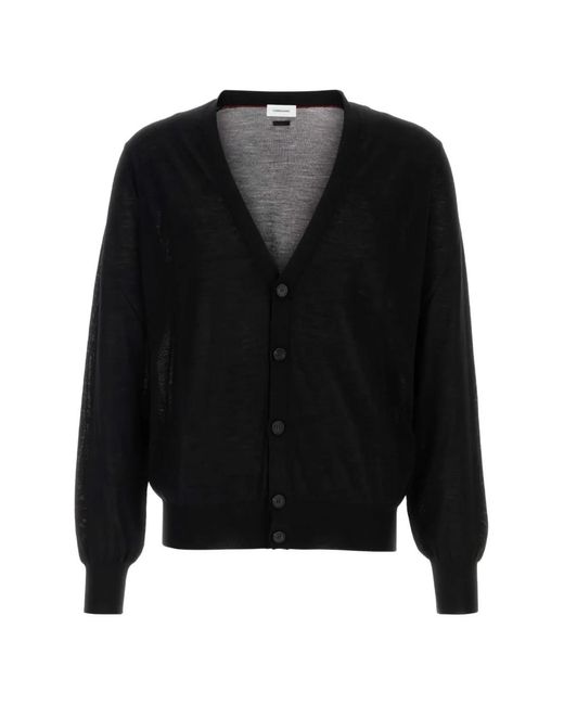 Ferragamo Black Wool Blend Cardigan for men