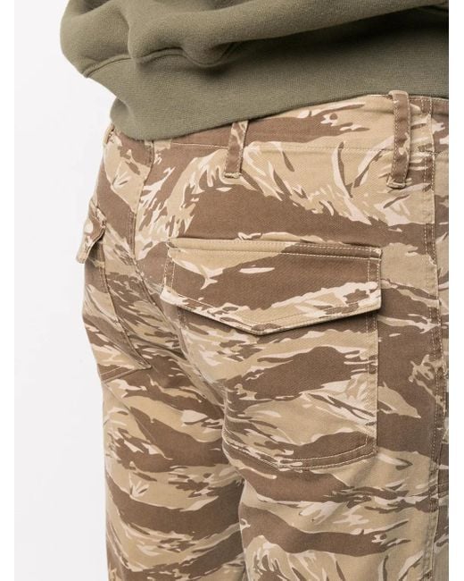 Nili Lotan Natural Camouflage Print Cropped Trousers