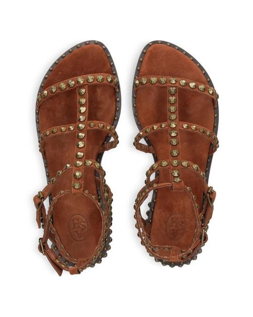 Ash Brown Precious Stud-Embellished Sandals