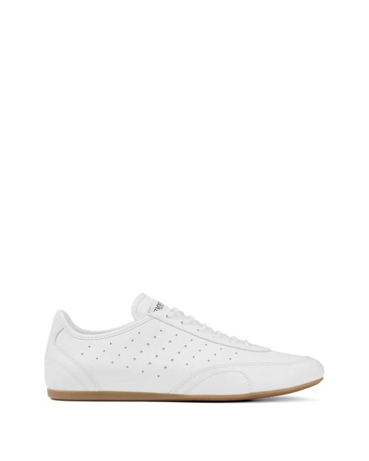 Jimmy Choo White Sunny F Leather Mix Low Top Trainers
