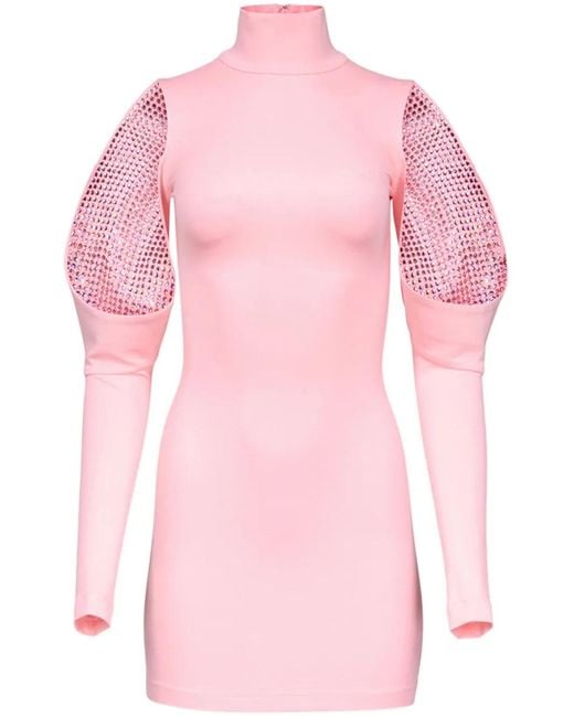 Robe Courte À Ornements En Cristal Area en coloris Pink