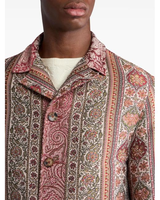 Sobrecamisa Estampada Etro de hombre de color Brown