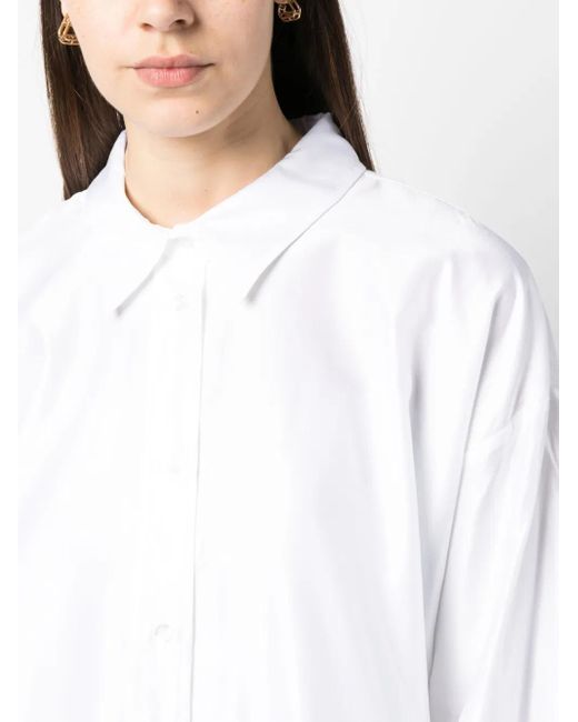 OMBRA MILANO White Oversized Long-Sleeve Shirt