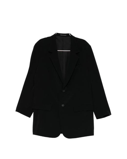 Yohji Yamamoto Black Single-Breasted Blazer for men