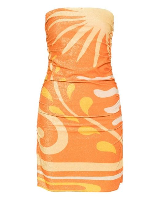 Cala De La Cruz Orange Bianca Mini Dress