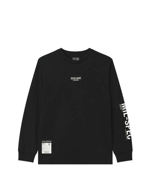 Izzue Black Logo-Print Long-Sleeve T-Shirt for men