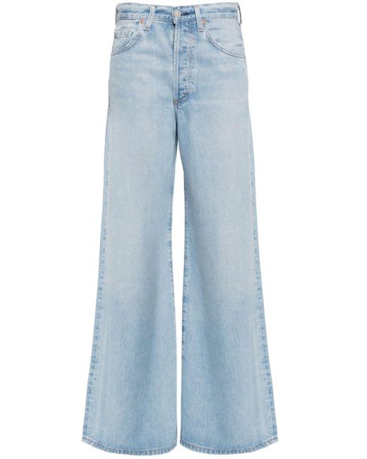 Citizens of Humanity Blue Beverly Mid-rise Wide-leg Jeans