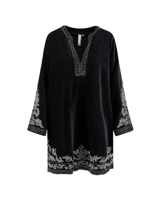Scarlett Poppies Black Robe En Velours À Coupe Courte