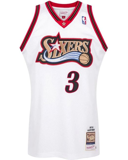 Mitchell & Ness White Philadelphia 76Ers Allen Iverson Jersey for men