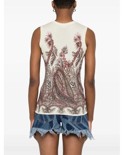 Etro Natural Paisley-Print Top