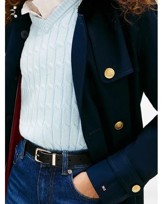 Tommy Hilfiger Black Belted Button Coat