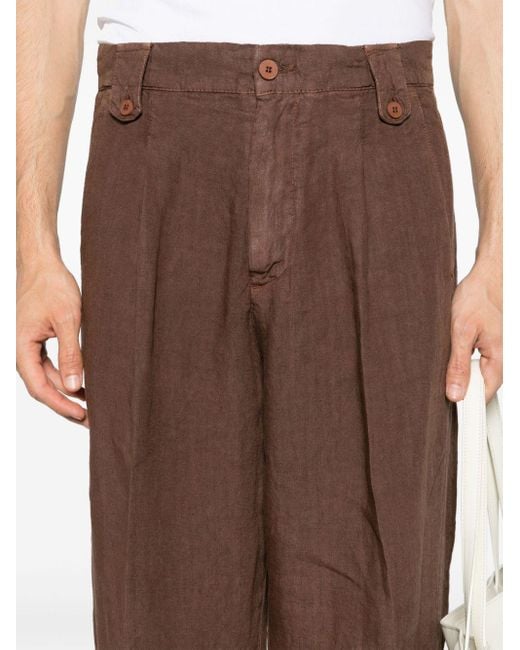 Costumein Cropped-Hose aus Leinen in Brown für Herren