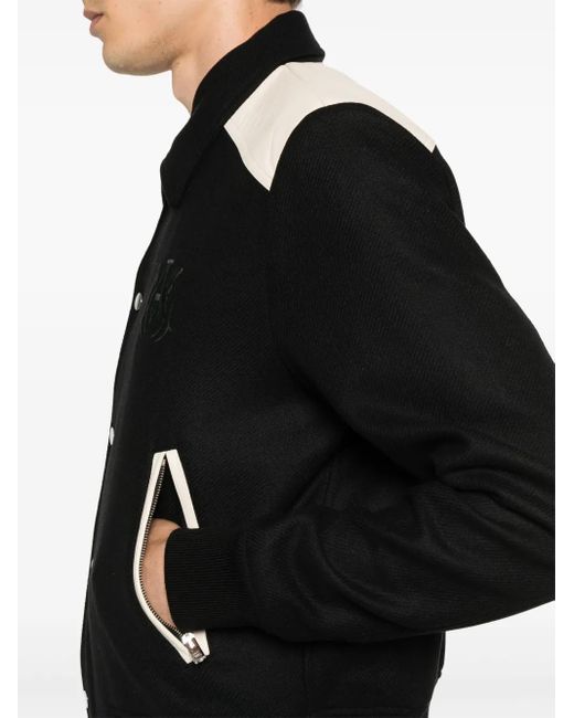 Amiri Black Wool Blend Bomber Jacket for men