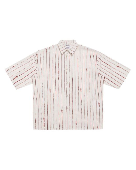 Marcelo Burlon White County Pinstripe Cotton Shirt for men
