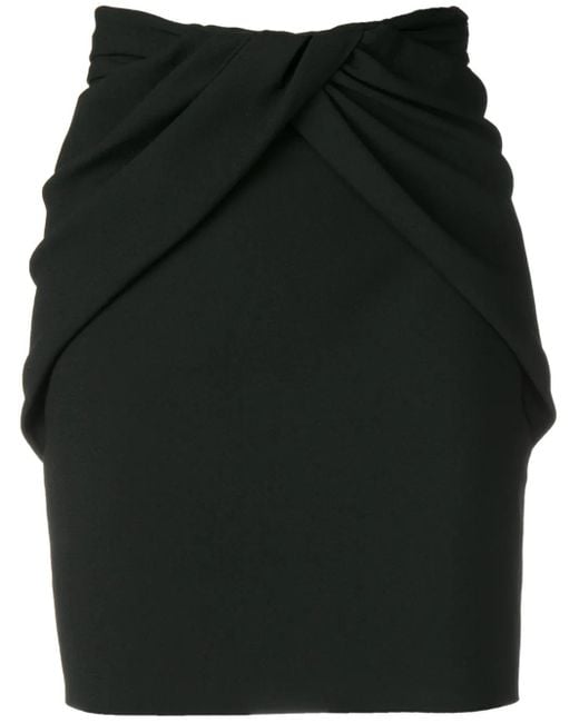 Saint Laurent Black Draped-Style Skirt