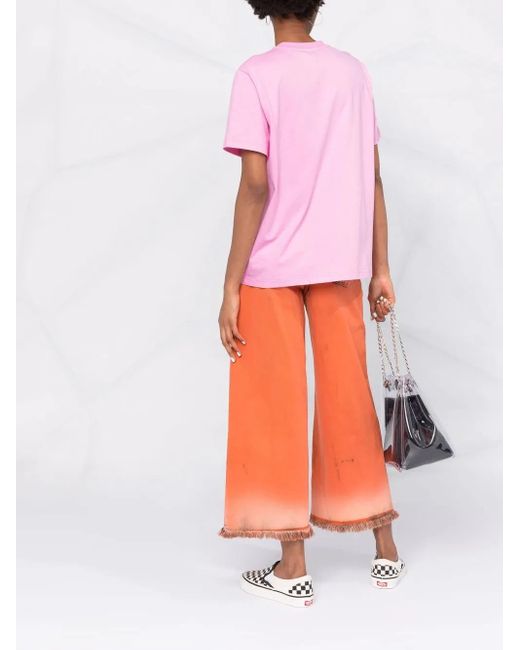 MSGM Pink Logo-print Cotton T-shirt