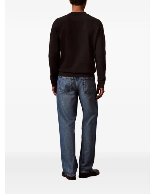 Calvin Klein Black Logo-Patch Sweater for men
