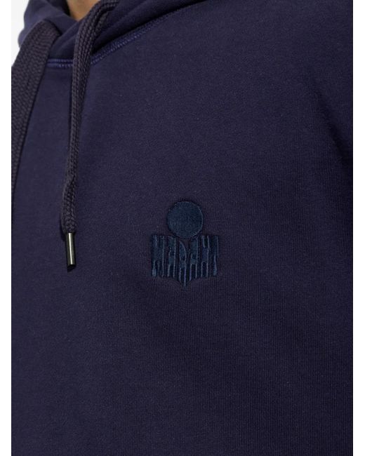 Isabel Marant Blue Logo-Embroidered Hoodie for men