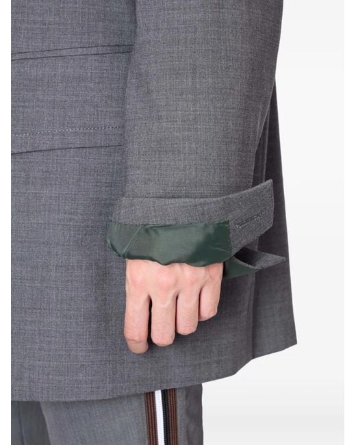 Kolor Gray Notched-Lapel Single-Breasted Blazer for men