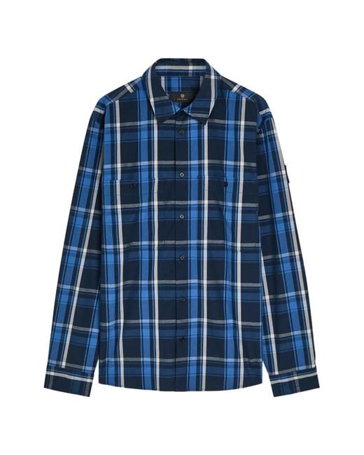 Belstaff Blue Checked Shirt for men