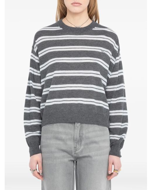 Zadig & Voltaire Gray Swapy Cashmere Sweater