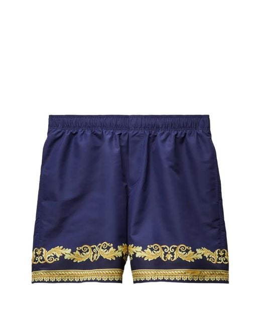 Versace Blue Printed Boardshorts for men
