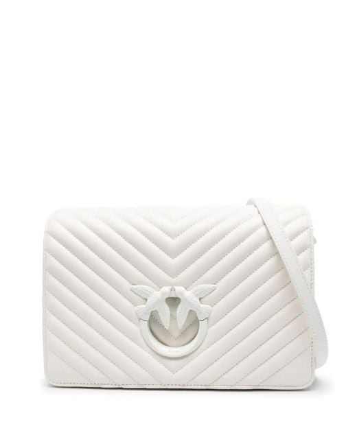 Pinko White Love Click Classic Cross Body Bag