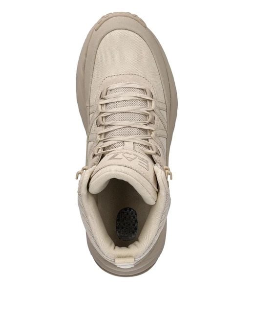 EA7 Natural High-Top Logo Sneakers