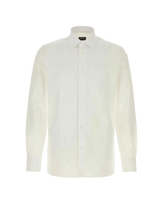 Zegna White Poplin Shirt for men