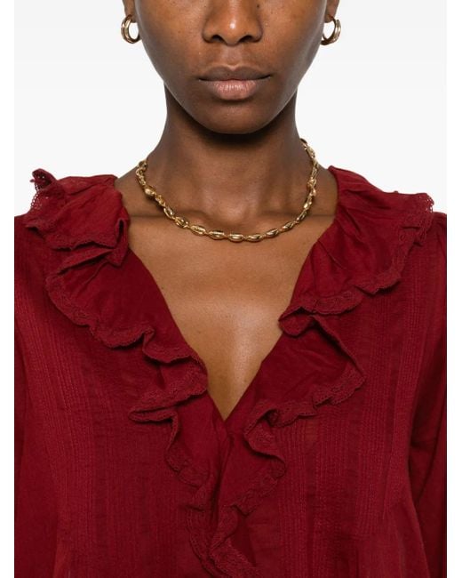 Doen Hardy Blouse Met Ruches in het Red