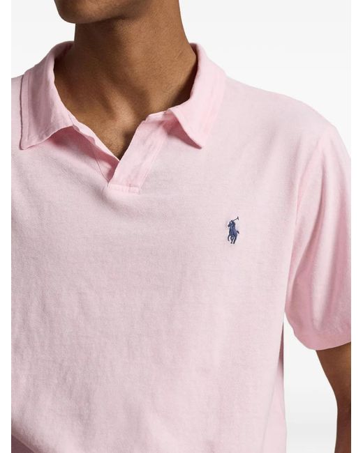 Polo Ralph Lauren Pink Logo-Embroidered T-Shirt for men