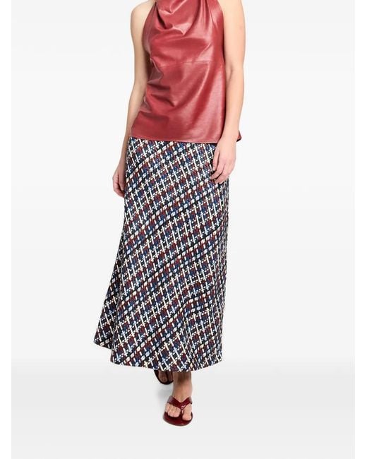 Twp Red Draped Leather Top