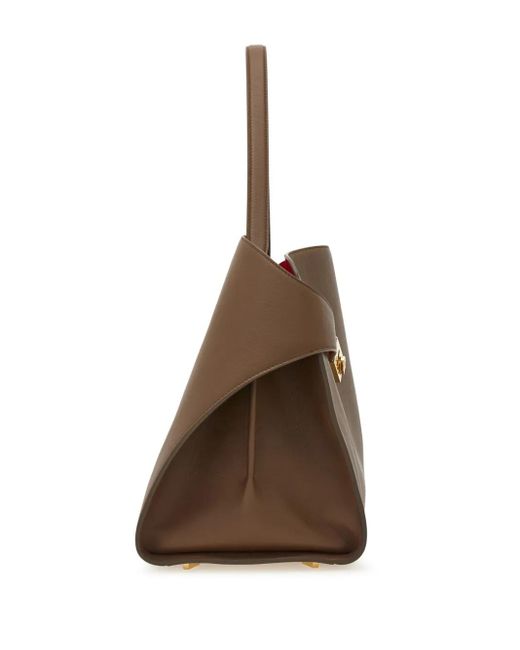 Ferragamo Brown Hug Soft Bicolor Shoulder Bag L
