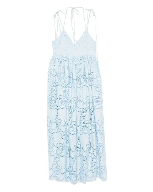 Abito Midi Smanicato di Erdem in Blue
