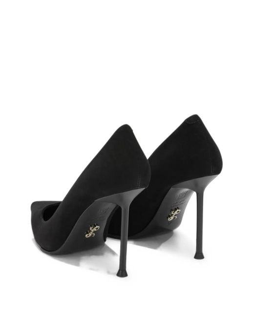 Sergio Levantesi Black Pointed-Toe Suede Pumps