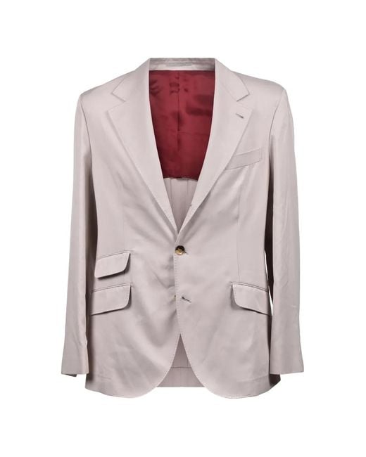 Brunello Cucinelli Pink Deconstructed Gabardine Blazer for men