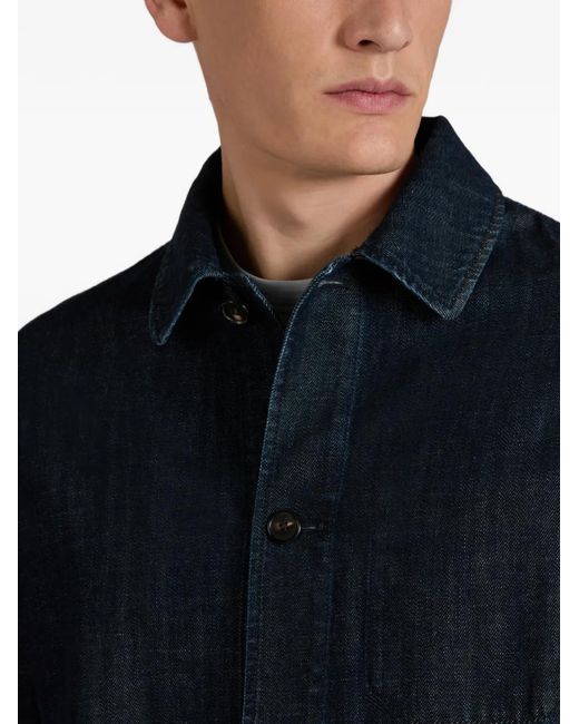 Incotex Blue Patch-Pocket Cotton Jacket for men