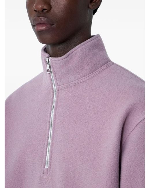 Rier Purple Zip-Collar Sweatshirt