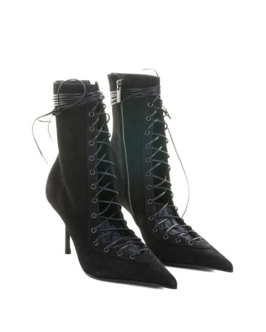 Le Silla Black 80Mm Colette Lace-Up Boots