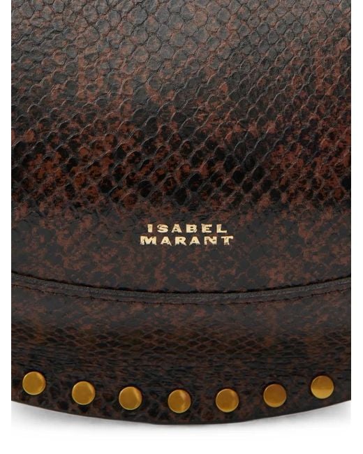 Isabel Marant White Oskan Moon Python-Effect Leather Shoulder Bag