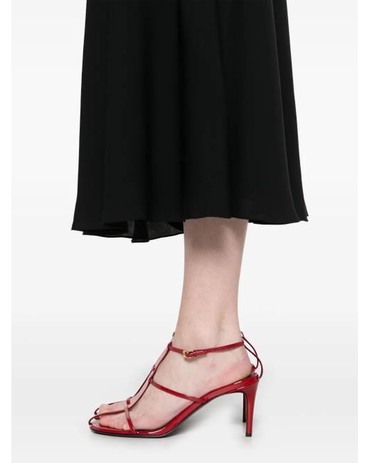 Theory Black A-Line Silk Skirt With Elasticated Waist